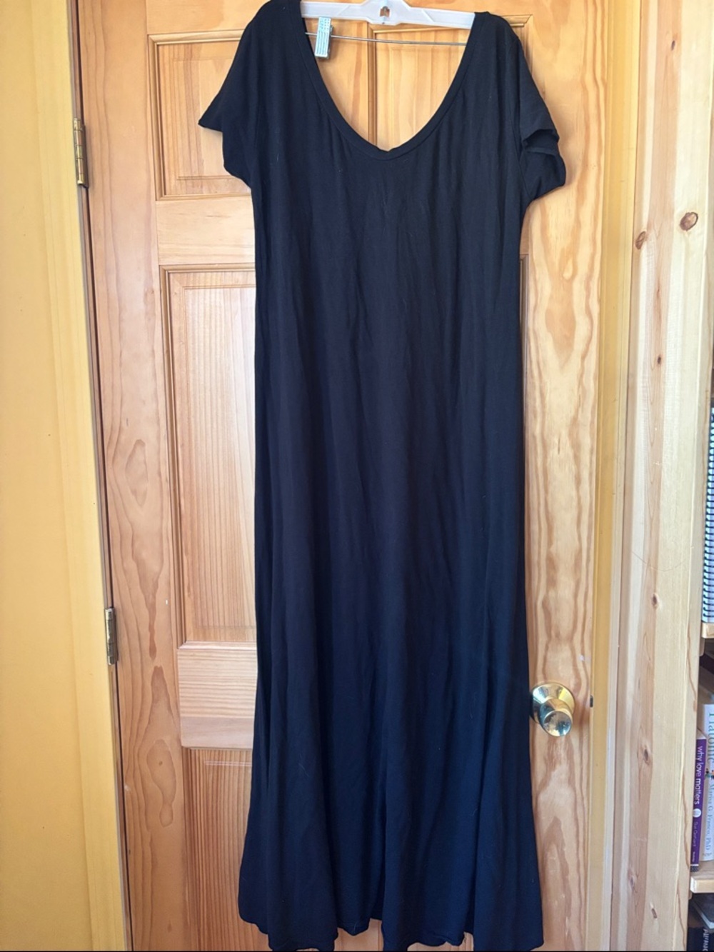 Women’s Black Maxi Dress - Classic Scoop Neck